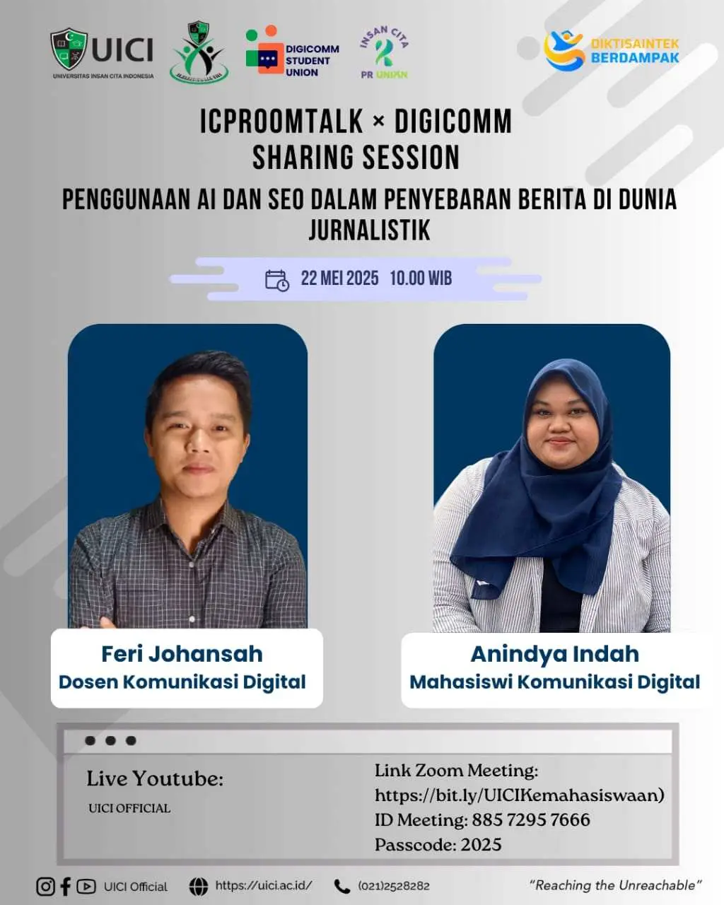 Digicomm UICI dan ICPR Kupas Tuntas Peran AI dan SEO dalam Jurnalistik