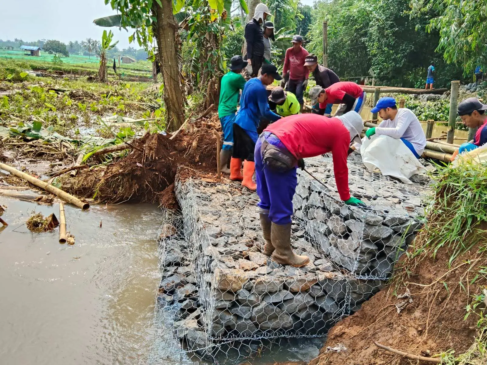 Pemkab Bogor Mulai Perbaiki Tanggul Sungai Cibeuteung yang Jebol di Desa Babakan