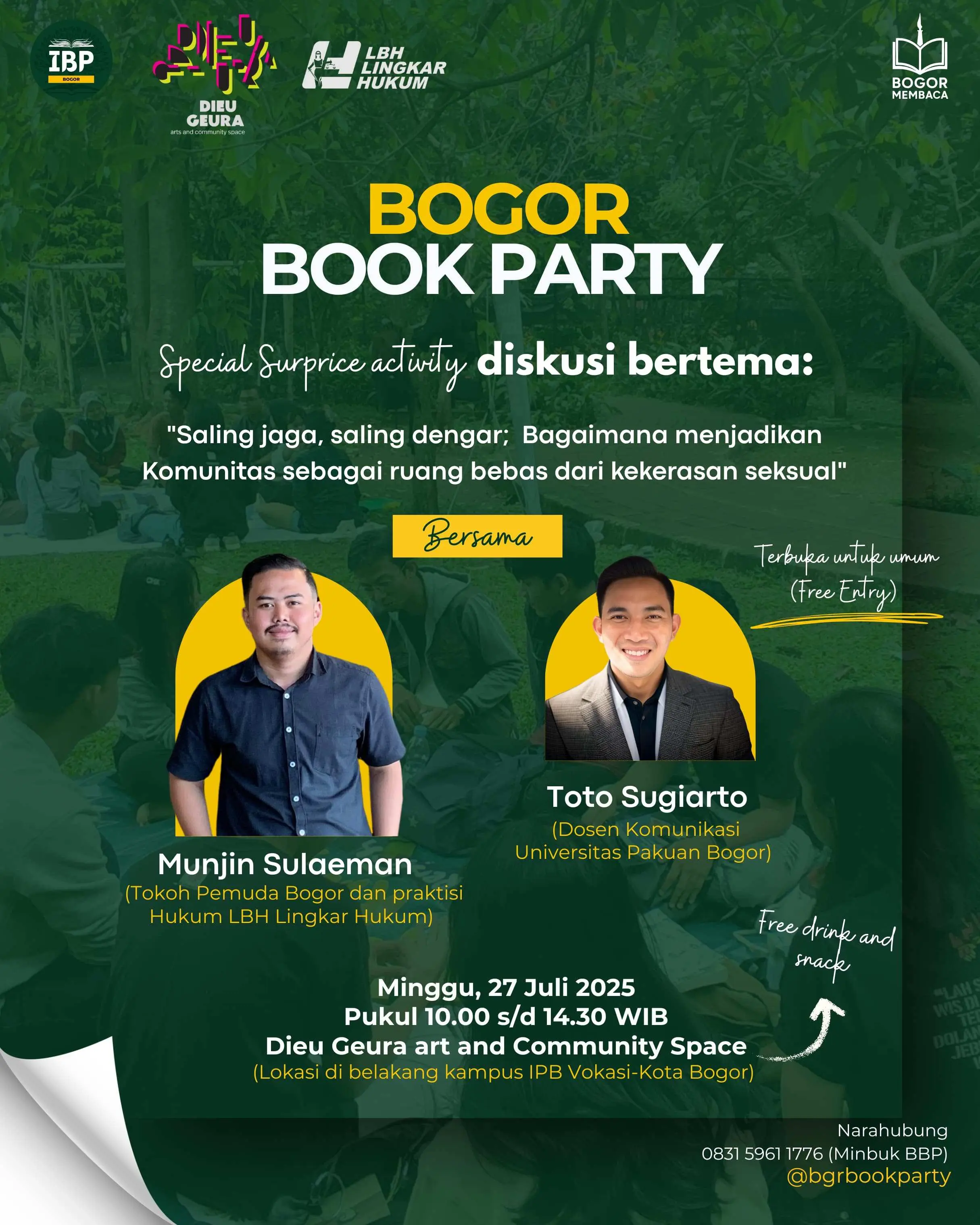 Bogor Book Party Gelar Talkshow Edukatif Bahas Pencegahan Kekerasan Seksual