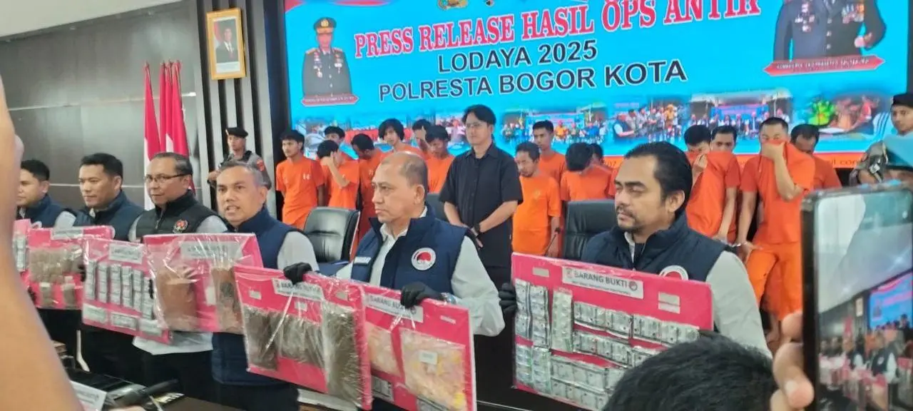 Polresta Bogor Kota Ungkap 20 Kasus Narkoba dalam Operasi Antik Lodaya 2025